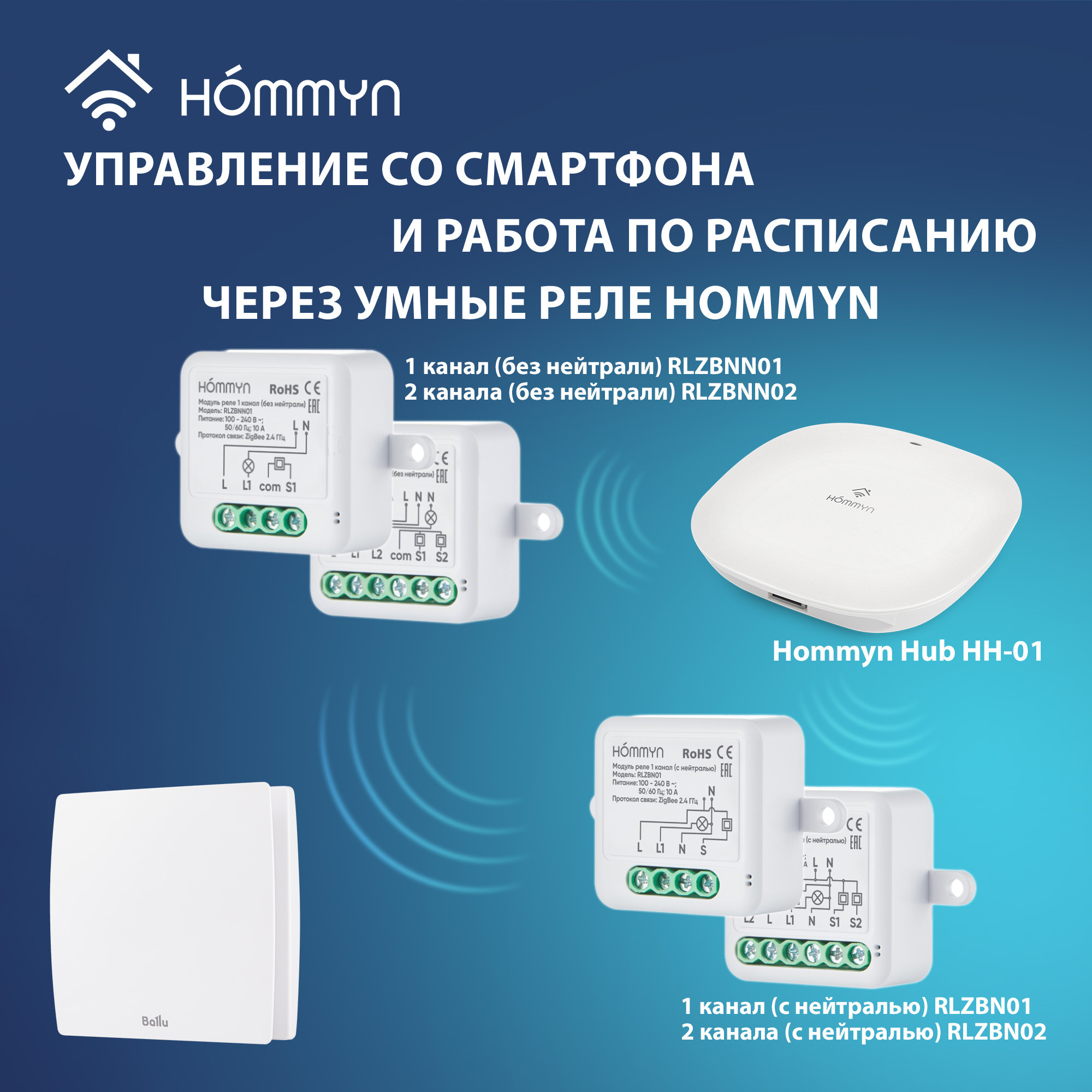 Вентилятор вытяжной Ballu BAF-SL 100 V с обратным клапаном — детальное фото, обзор